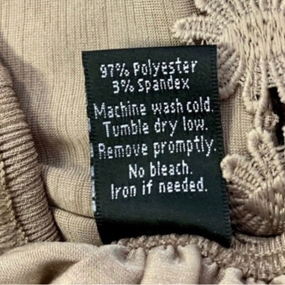 On or off shoulder mocha tunic top with lace size small - Picture 5 of 5